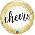 Cheers Gold Glitter Dots <br> Inflated Balloon